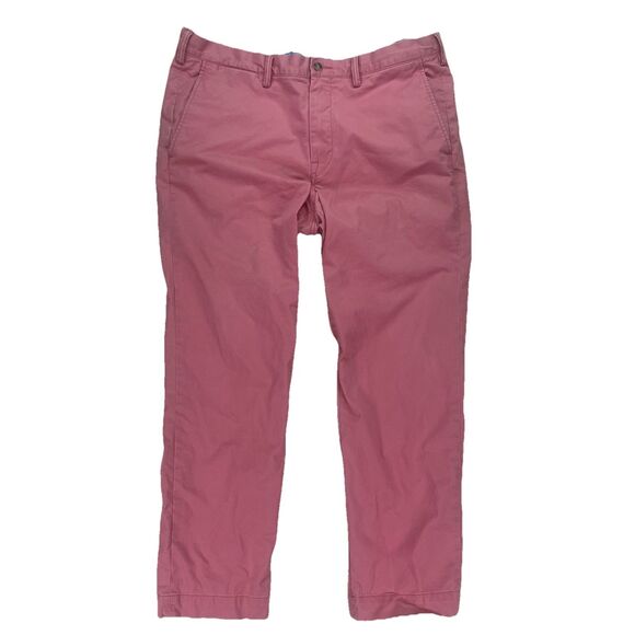 Polo Ralph Lauren Chino Pants Mens 36x30 Stretch‎ Straight Fit Pink - Picture 1 of 8